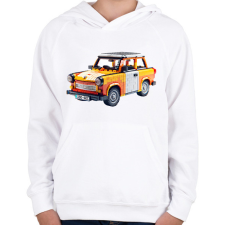 PRINTFASHION LEGO Trabant - Retro autó - Gyerek kapucnis pulóver - Fehér gyerek pulóver, kardigán