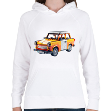 PRINTFASHION LEGO Trabant - Retro autó - Női kapucnis pulóver - Fehér