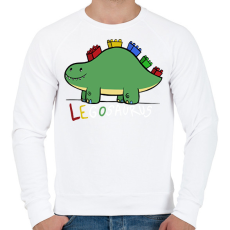 PRINTFASHION Legosaurus - Férfi pulóver - Fehér