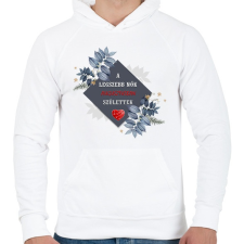 PRINTFASHION Legszebb nők augusztus - Férfi kapucnis pulóver - Fehér férfi pulóver, kardigán