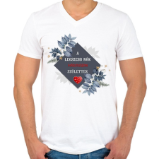 PRINTFASHION Legszebb nők március - Férfi V-nyakú póló - Fehér férfi póló