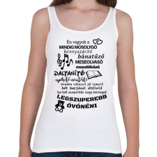 PRINTFASHION Legszuperebb Óvónéni - Női atléta - Fehér női trikó