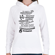 PRINTFASHION Legszuperebb Óvónéni - Női kapucnis pulóver - Fehér