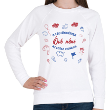 PRINTFASHION Legtündéribb Óvó néni - Női pulóver - Fehér női pulóver, kardigán