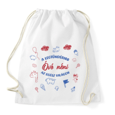PRINTFASHION Legtündéribb Óvó néni - Sportzsák, Tornazsák - Fehér tornazsák