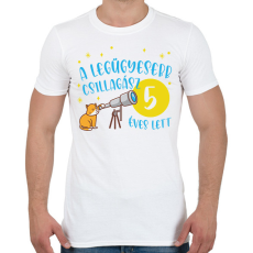 PRINTFASHION Legügyesebb csillagász - Számmal - Férfi póló - Fehér