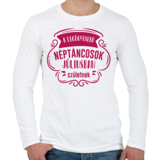 PRINTFASHION Legügyesebb néptáncosok - Hónappal (női) - Férfi hosszú ujjú póló - Fehér