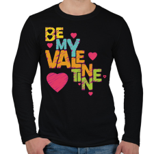 PRINTFASHION Légy a Valentinom - Valentin napi páros póló - Férfi hosszú ujjú póló - Fekete férfi póló