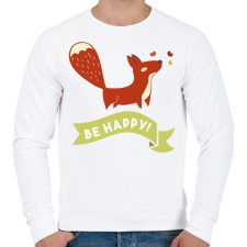 PRINTFASHION Légy boldog! - Férfi pulóver - Fehér férfi pulóver, kardigán