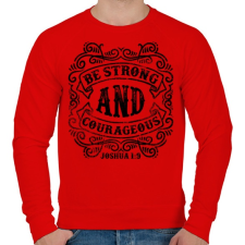 PRINTFASHION Légy erős és bátor - Férfi pulóver - Piros férfi pulóver, kardigán