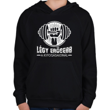 PRINTFASHION Légy erősebb - Gyerek kapucnis pulóver - Fekete gyerek pulóver, kardigán