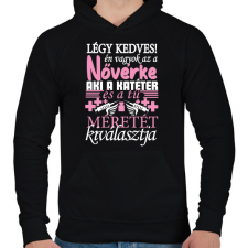 PRINTFASHION Légy kedves a Nővérkével! - Férfi kapucnis pulóver - Fekete férfi pulóver, kardigán