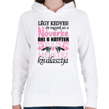 PRINTFASHION Légy kedves a Nővérkével! - Női kapucnis pulóver - Fehér női pulóver, kardigán