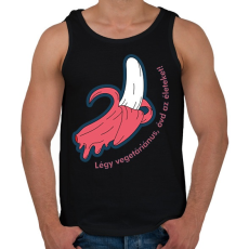 PRINTFASHION Légy vegetáriánus - Férfi atléta - Fekete