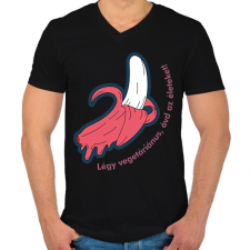 PRINTFASHION Légy vegetáriánus - Férfi V-nyakú póló - Fekete férfi póló
