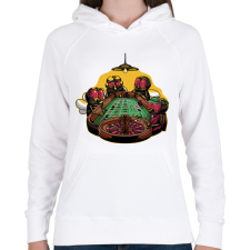 PRINTFASHION Legyek és a rulett - Női kapucnis pulóver - Fehér női pulóver, kardigán