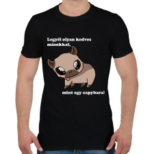 PRINTFASHION legyél olyan kedves másokkal, mint egy capybara (fehér) - Férfi póló - Fekete férfi póló