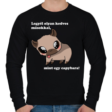 PRINTFASHION legyél olyan kedves másokkal, mint egy capybara (fehér) - Férfi pulóver - Fekete