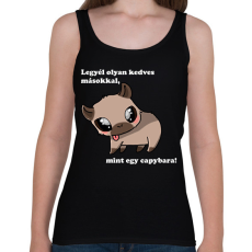 PRINTFASHION legyél olyan kedves másokkal, mint egy capybara (fehér) - Női atléta - Fekete