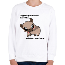 PRINTFASHION legyél olyan kedves másokkal, mint egy capybara - Gyerek pulóver - Fehér gyerek pulóver, kardigán