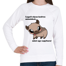 PRINTFASHION legyél olyan kedves másokkal, mint egy capybara - Női pulóver - Fehér