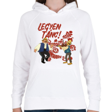 PRINTFASHION Legyen Tánc! - Női kapucnis pulóver - Fehér női pulóver, kardigán