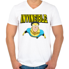 PRINTFASHION Legyőzhetetlen - Férfi V-nyakú póló - Fehér férfi póló