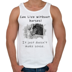 PRINTFASHION Lehet élni lovak nélkül - Férfi atléta - Fehér