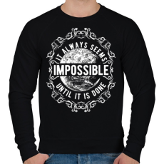PRINTFASHION Lehetetlen - fehér szöveg - Férfi pulóver - Fekete