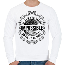 PRINTFASHION Lehetetlen - fekete szöveg - Férfi pulóver - Fehér