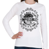 PRINTFASHION Lehetetlen - fekete szöveg - Női hosszú ujjú póló - Fehér