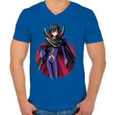 PRINTFASHION Lelouch CG - Férfi V-nyakú póló - Királykék férfi póló