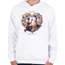 PRINTFASHION Lennél a feleségem? - Gyerek kapucnis pulóver - Fehér gyerek pulóver, kardigán