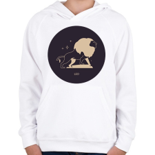 PRINTFASHION Leo - Oroszlán - Gyerek kapucnis pulóver - Fehér gyerek pulóver, kardigán