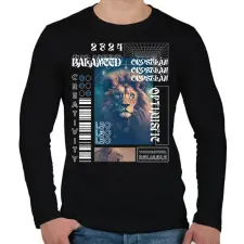 PRINTFASHION Leo - Streetwear style - Férfi hosszú ujjú póló - Fekete férfi póló