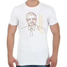 PRINTFASHION Leonardo DiCaprio - Vonalas - Férfi póló - Fehér férfi póló