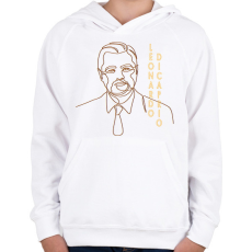 PRINTFASHION Leonardo DiCaprio - Vonalas - Gyerek kapucnis pulóver - Fehér
