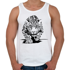 PRINTFASHION leopárd - Férfi atléta - Fehér atléta, trikó