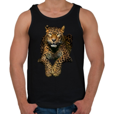 PRINTFASHION leopárd - Férfi atléta - Fekete