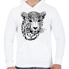 PRINTFASHION Leopárd  - Férfi kapucnis pulóver - Fehér