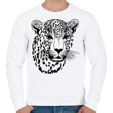 PRINTFASHION Leopárd  - Férfi pulóver - Fehér