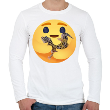 PRINTFASHION Leopárd gekkó - Férfi hosszú ujjú póló - Fehér férfi póló