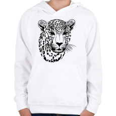 PRINTFASHION Leopárd  - Gyerek kapucnis pulóver - Fehér