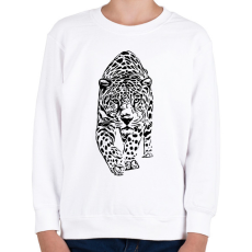 PRINTFASHION leopárd - Gyerek pulóver - Fehér