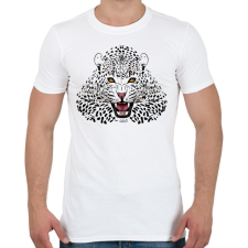 PRINTFASHION Leopard Jaguar Cheetah Black panther - Férfi póló - Fehér férfi póló