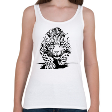 PRINTFASHION leopárd - Női atléta - Fehér női trikó