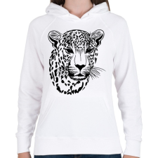 PRINTFASHION Leopárd  - Női kapucnis pulóver - Fehér női pulóver, kardigán
