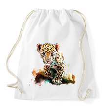 PRINTFASHION leopárd - Sportzsák, Tornazsák - Fehér tornazsák
