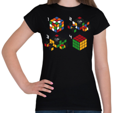 PRINTFASHION Lépések a kirakáshoz - Női póló - Fekete