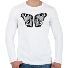 PRINTFASHION Lepkeszárny (fekete-fehér) - Férfi hosszú ujjú póló - Fehér férfi póló